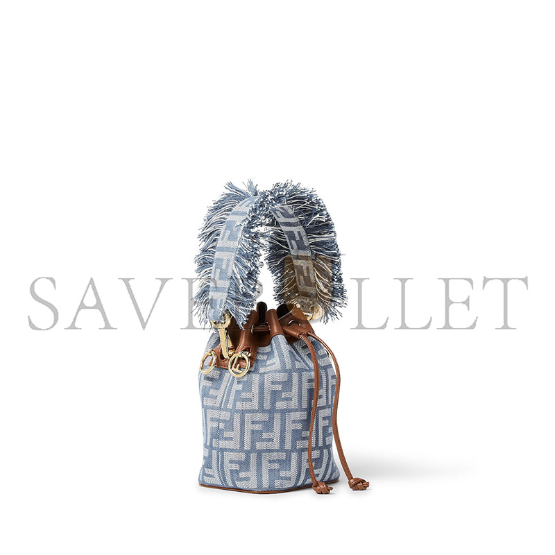 f**di mon tresor blue De*1m-effect ff jacquard mini bag 8bs093aut4f1sxq (18*14*12cm)